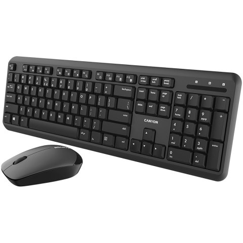 CANYON Zestaw klawiatura + mysz SET-W20 UK/US Bezprz. Czarny