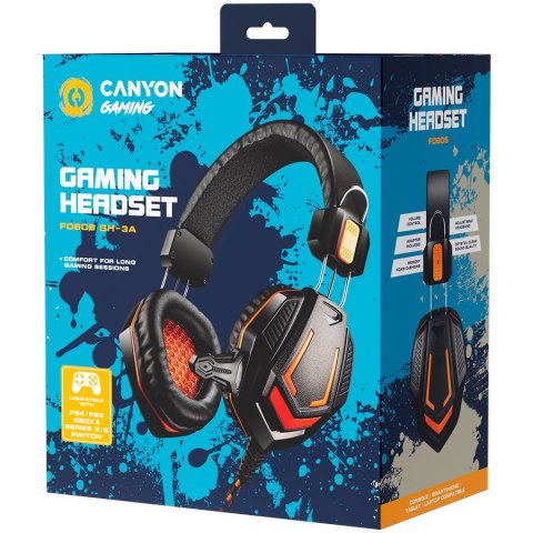 CANYON Zestaw słuchawkowy Fobos GH-3A Czarno - Pomarańczowy