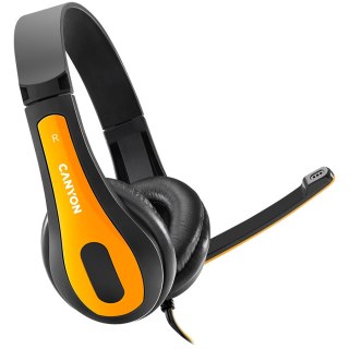 CANYON Zestaw słuchawkowy HSC-1 PC Mik 2m Czarno - Żółty