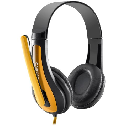 CANYON Zestaw słuchawkowy HSC-1 PC Mik 2m Czarno - Żółty