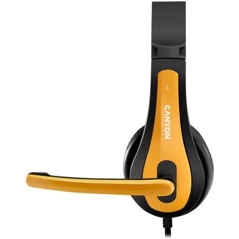 CANYON Zestaw słuchawkowy HSC-1 PC Mik 2m Czarno - Żółty