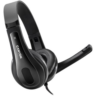 CANYON Zestaw słuchawkowy СHSC-1 PC Mik 2m Czarny