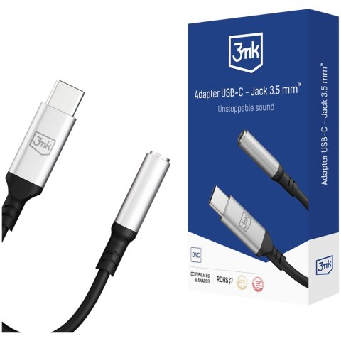 3MK Adapter 3,5mm JACK - USB-C Black