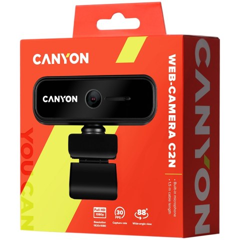 CANYON Kamera internetowa C2N Full HD 1080p Czarna