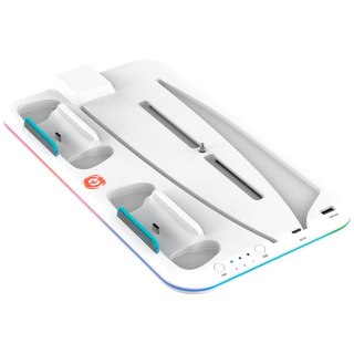 CANYON Podstawka CS-5 RGB PS5 Ładowanie + Chłodzenie Biała