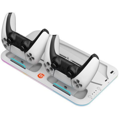 CANYON Podstawka CS-5 RGB PS5 Ładowanie + Chłodzenie Biała