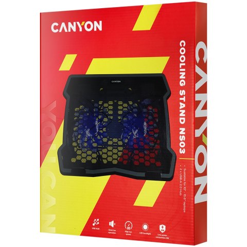 CANYON Podstawka chłodząca NS03 2 Wentylatory 2USB LED Czarna