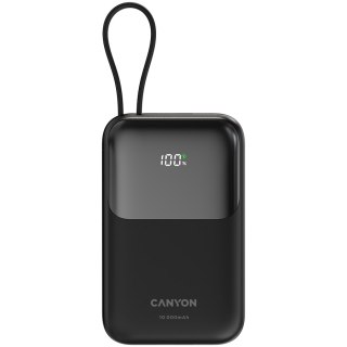 CANYON Powerbank OnPower 101 z kablem 10000 mAh PD22.5W Czarny