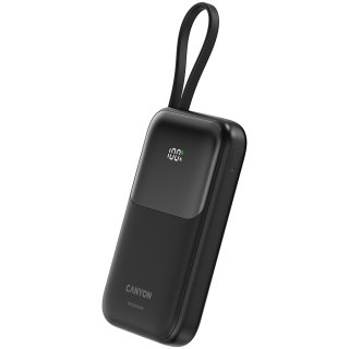 CANYON Powerbank OnPower 101 z kablem 10000 mAh PD22.5W Czarny