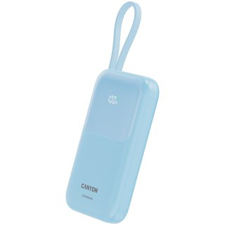 CANYON Powerbank OnPower 101 z kablem 10000 mAh PD22.5W Niebieski