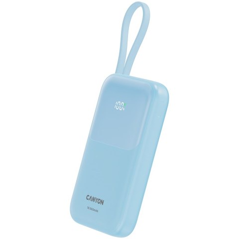 CANYON Powerbank OnPower 101 z kablem 10000 mAh PD22.5W Niebieski