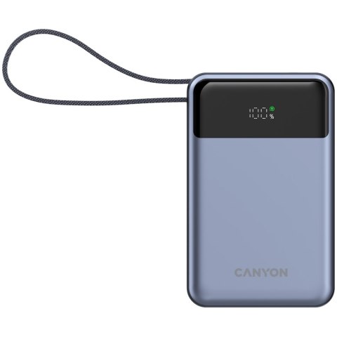 CANYON Powerbank OnPower 600 z kablem 20000 mAh PD65W Grafitowy