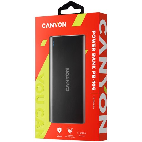 CANYON Powerbank PB-106 10000 mAh Czarny