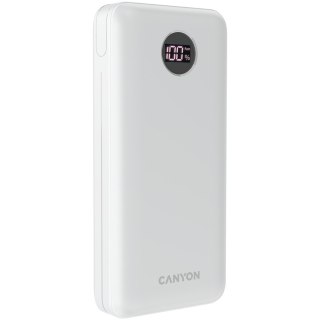 CANYON Powerbank PB-2002 LED 20000 mAh PD 20W QC 3.0 Biały