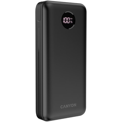 CANYON Powerbank PB-2002 LED 20000 mAh PD 20W QC 3.0 Czarny