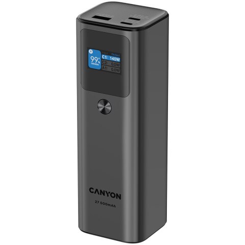 CANYON Powerbank PB-2010 TFT 27000 mAh 140W QC3.0 Grafitowy