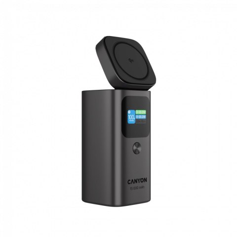 CANYON Qi2 magnetic power bank OnPower 150 15000mAh Aluminium Dark grey