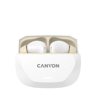 CANYON Słuchawki HEXAGON 7 TWS ANC+ENC Qi Biało-Beżowe