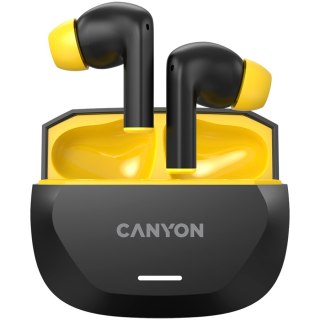 CANYON Słuchawki HEXAGON 7 TWS ANC+ENC Qi Czarno-Żółte