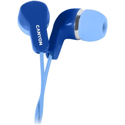 CANYON Słuchawki dokanałowe EPM-02 Mic Mini-Jack Niebieskie
