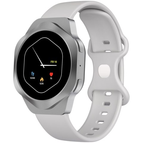 CANYON Smartwatch Hexagon 88 Rozmowy Bluetooth Srebrny