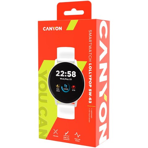 CANYON Smartwatch Lollypop SW-63 Srebrno - Biały