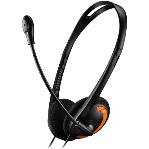 CANYON Zestaw słuchawkowy HS-01 PC Mik 1.8m Czarno - Pomarańczowy