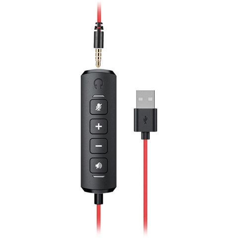 CANYON Zestaw słuchawkowy HS-07 PC Mik 3.5/USB 2.8m Czarny