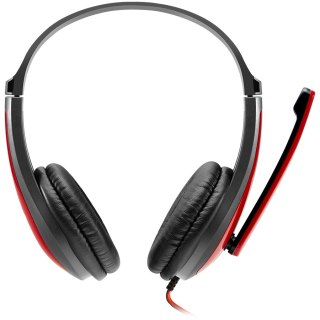 CANYON Zestaw słuchawkowy HSC-1 PC Mik 2m Czarno - Czerwony
