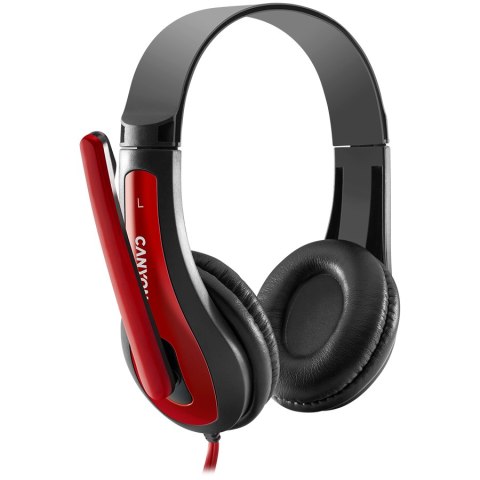 CANYON Zestaw słuchawkowy HSC-1 PC Mik 2m Czarno - Czerwony