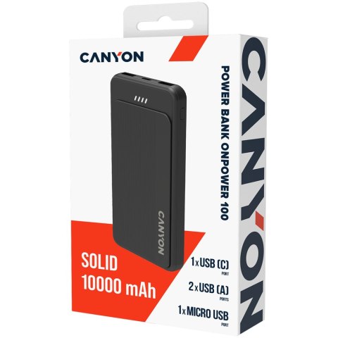 CANYON Powerbank OnPower 100 10000 mAh czarny