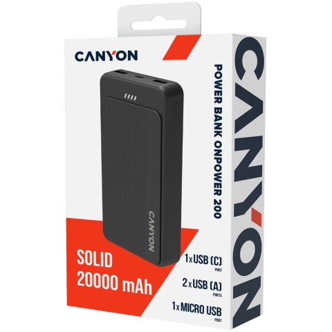 CANYON Powerbank OnPower 200 20000 mAh czarny