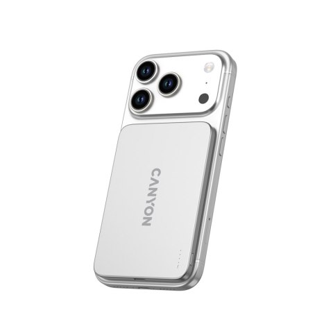 CANYON Powerbank magnetyczny 3000 mAh OnPower 503 Air USB-C srebrny